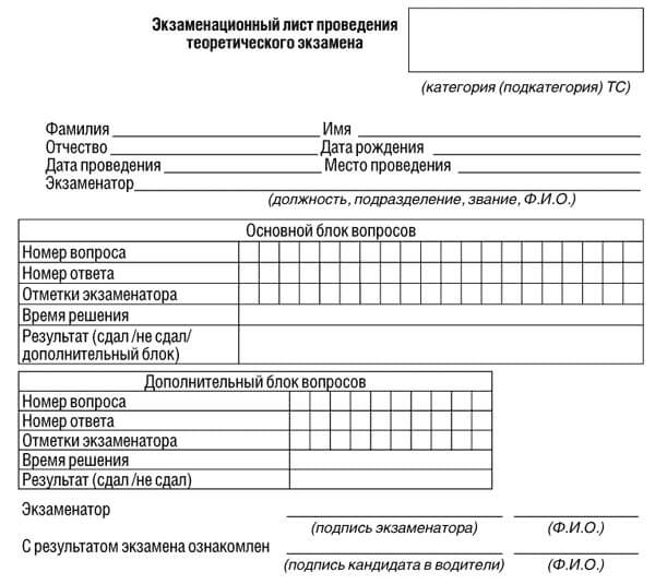 купить лист сдачи теоретического экзамена ПДД в Дальнегорске